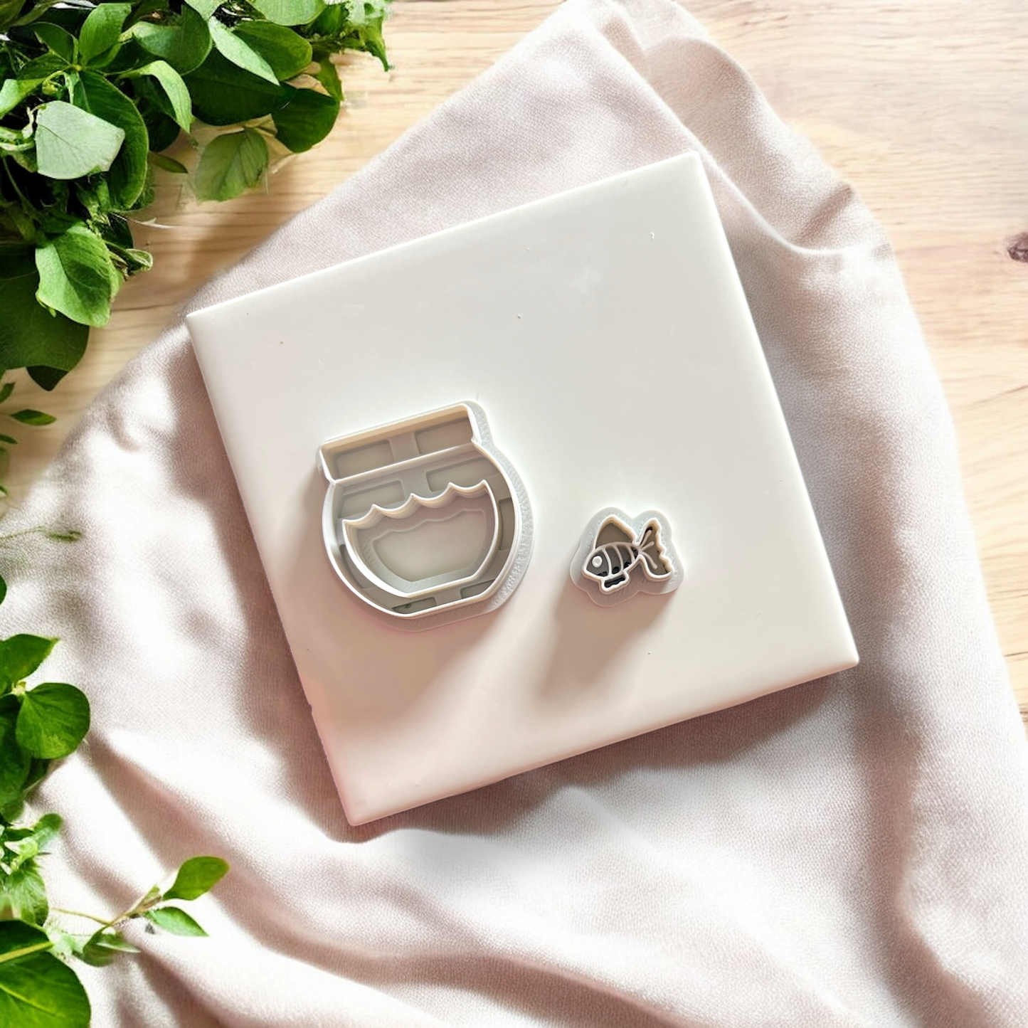 Grey filament fish bow polymer clay cutter