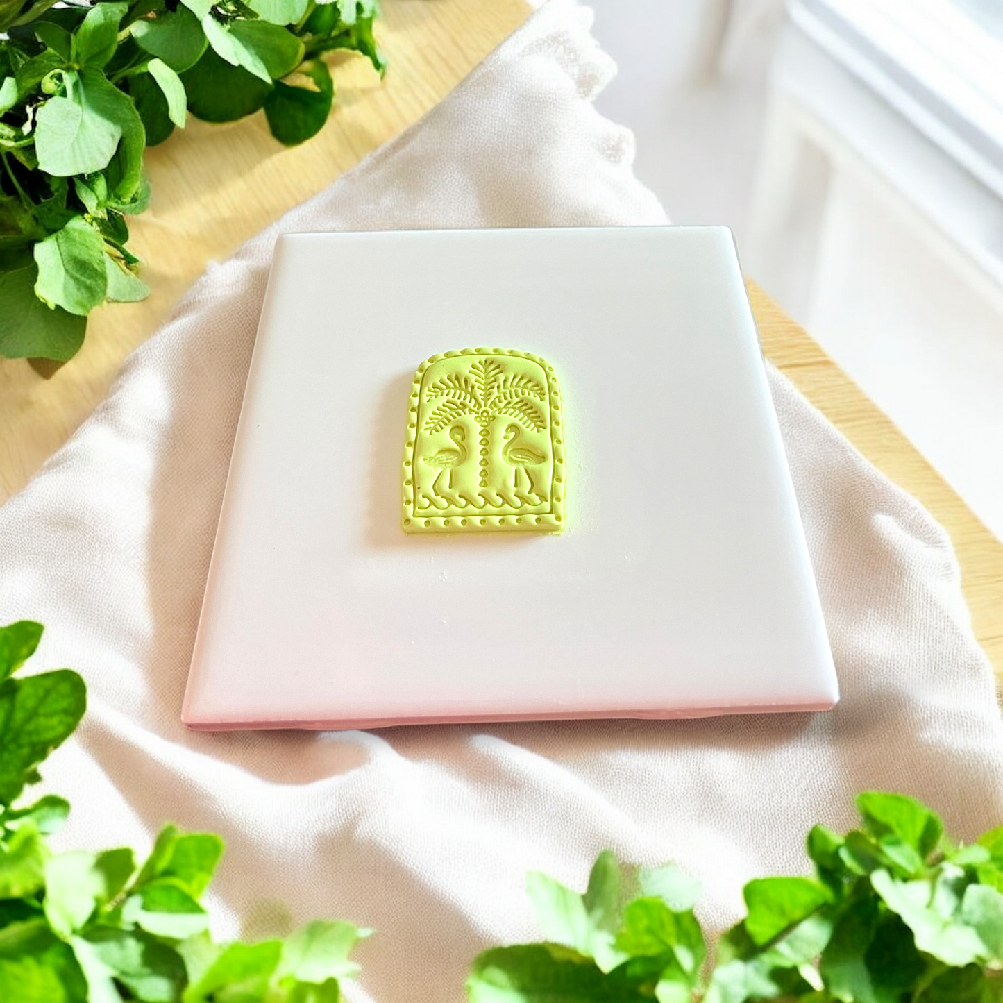 Tropical Flaming Polymer Clay Cut out
