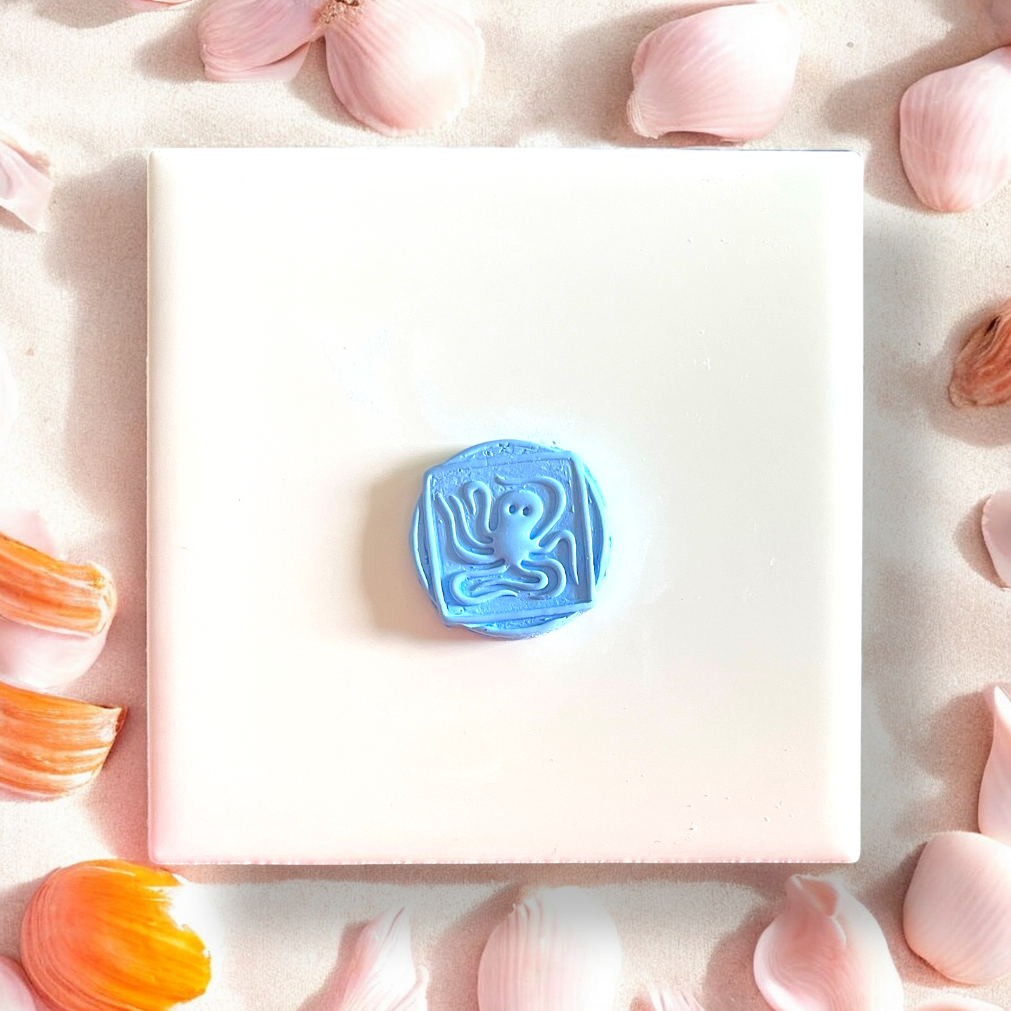 mini octopus impression, square sea creature cutter, ocean clay design