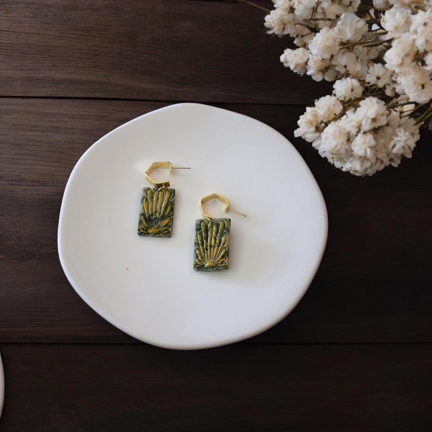 finished earrings made using matisse cutters