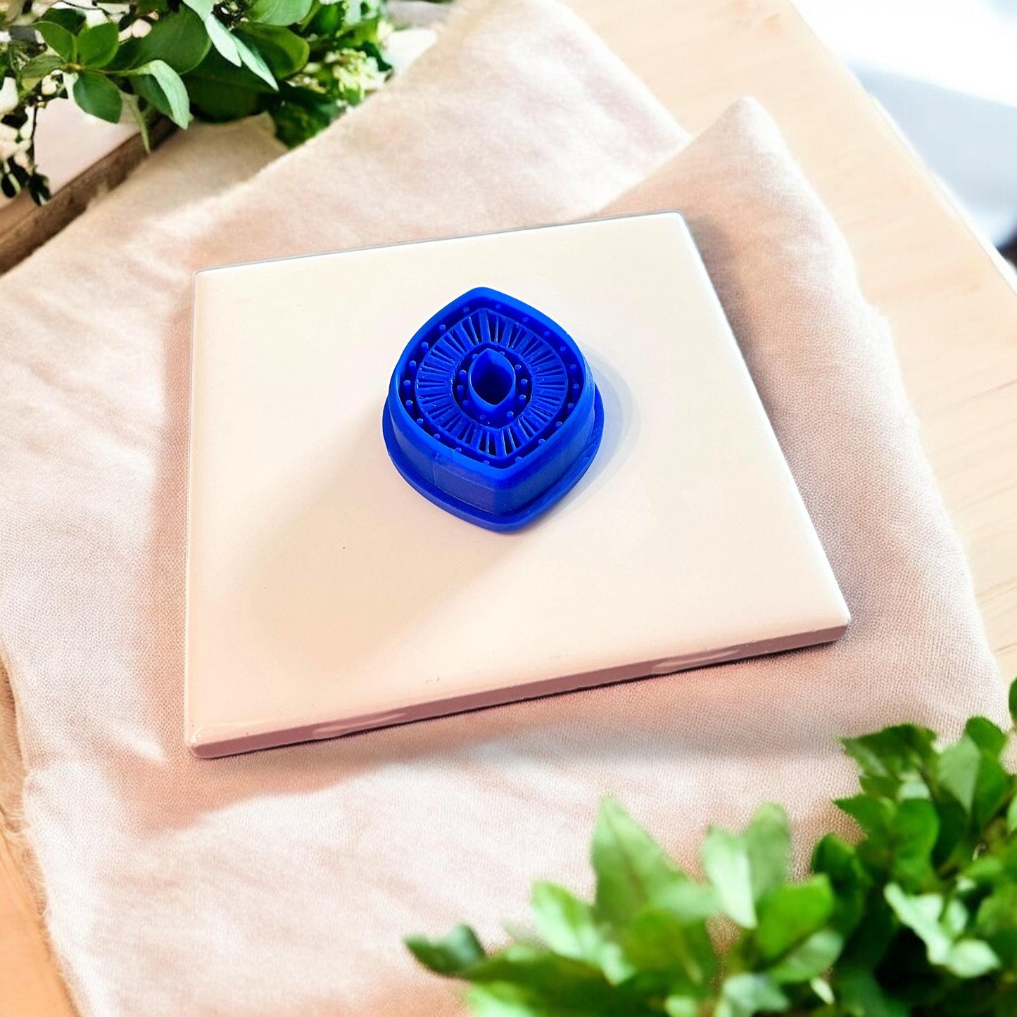 boho eye cutter in blue PLA