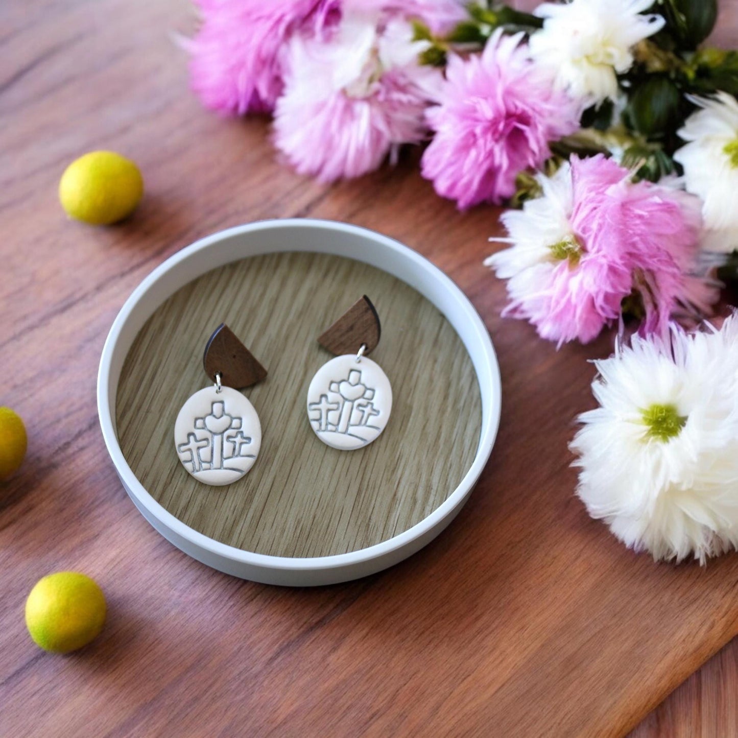 finished faith cross earrings