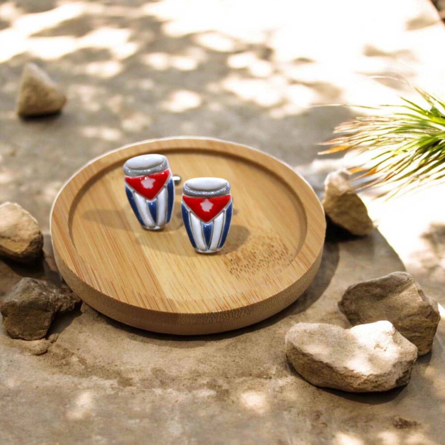 caribbean flag bongo cufflinks