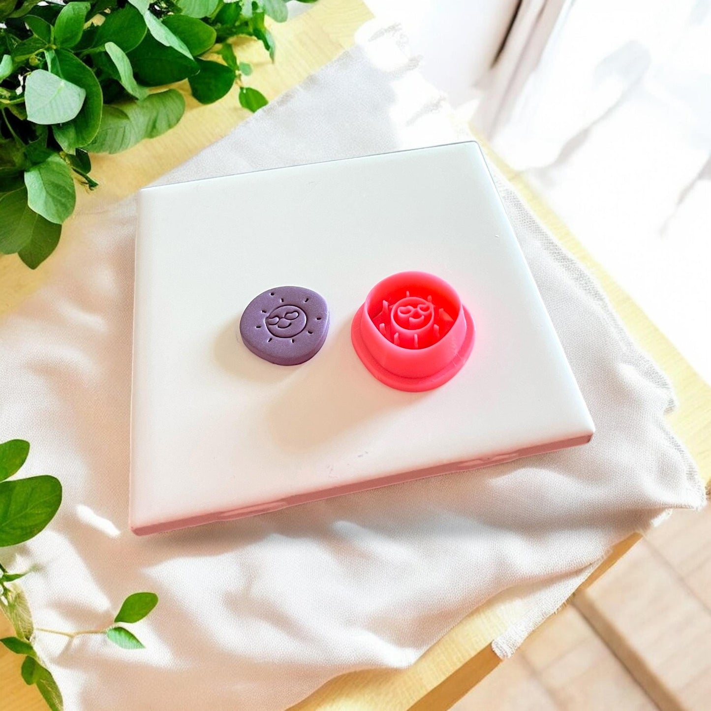 smiley face charm polymer clay cutter for earrings