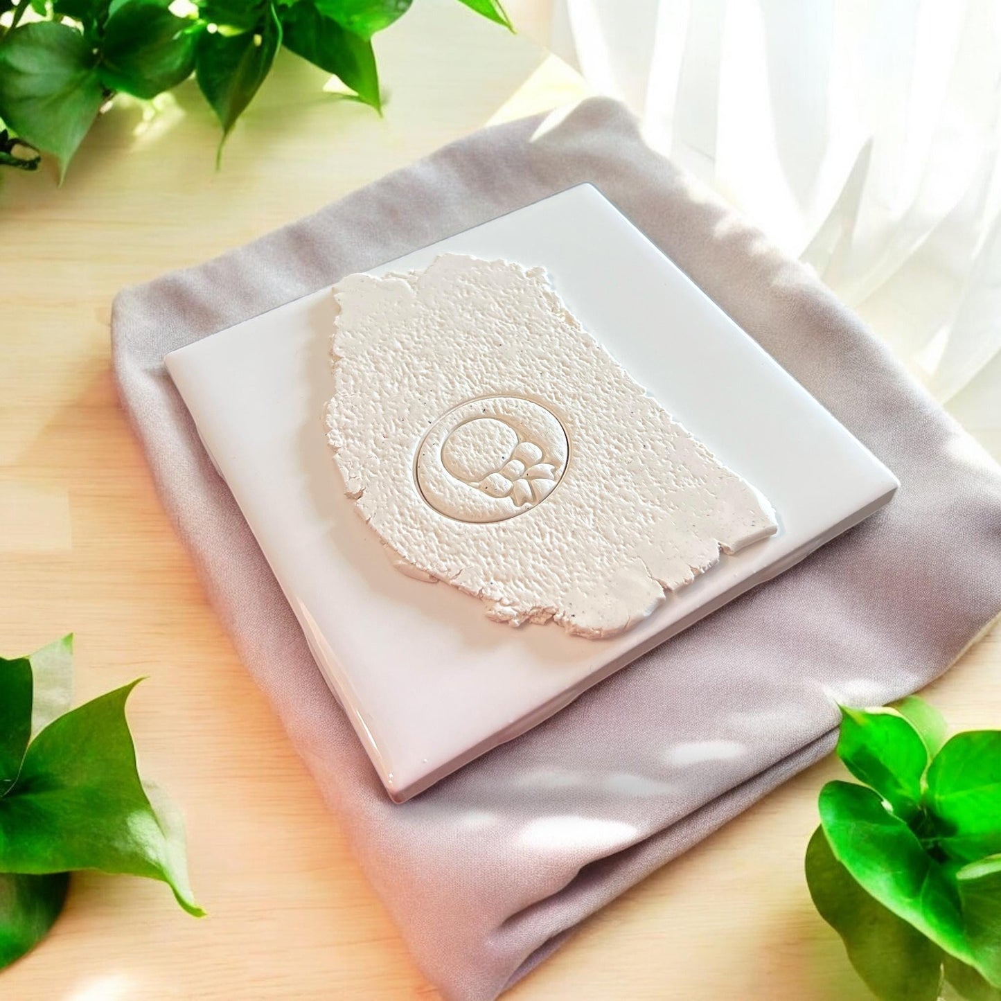 sun hat imprint in clay