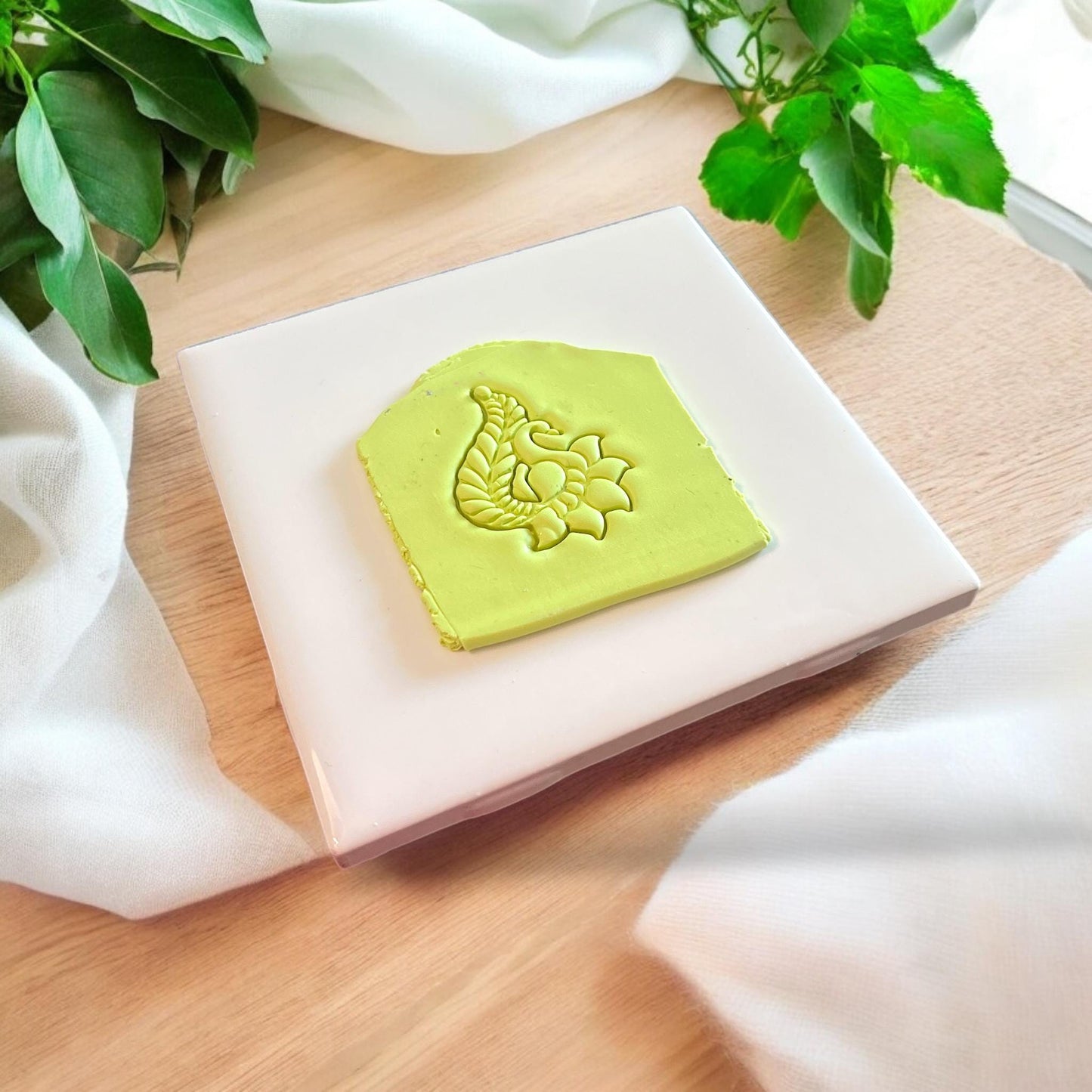 fancy swan clay stamp