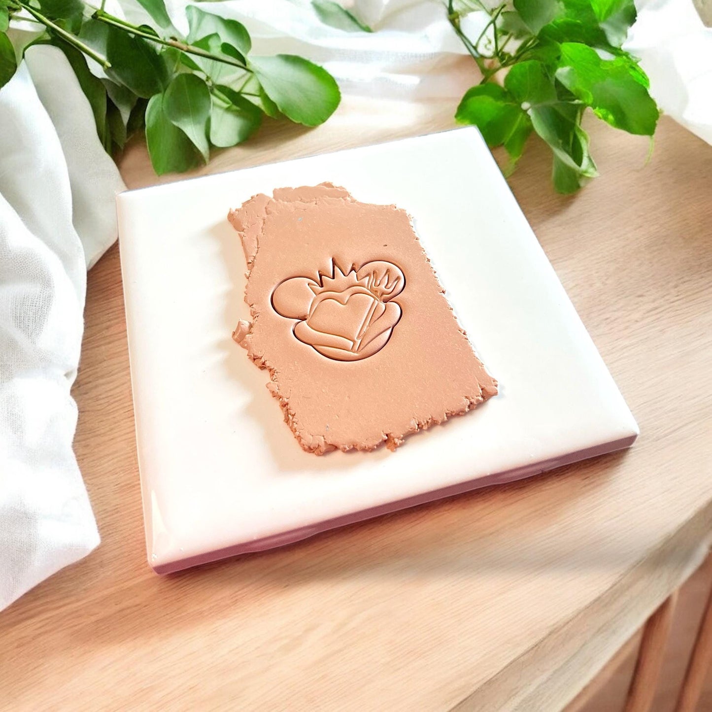 mouse crown clay stamp