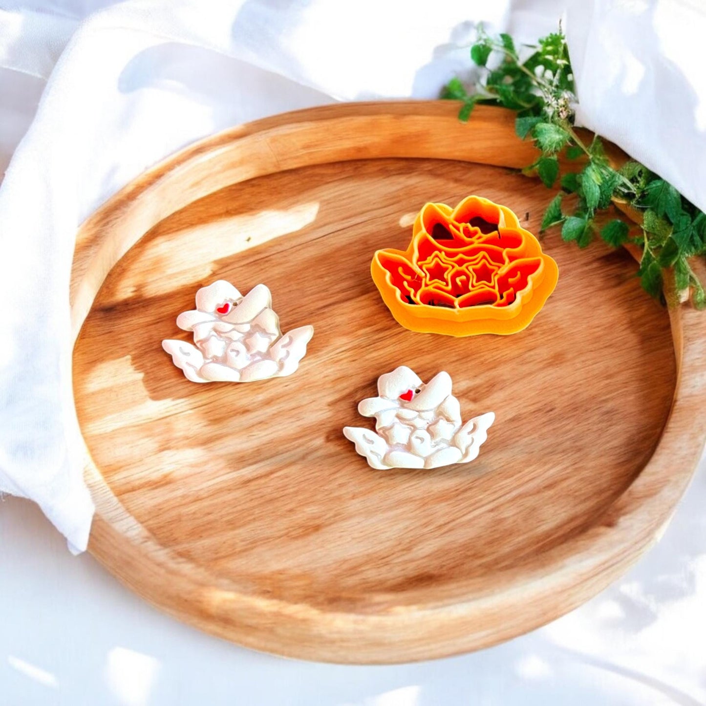 Close-up view of the western cupid polymer clay cutter, emphasizing the detailed craftsmanship.