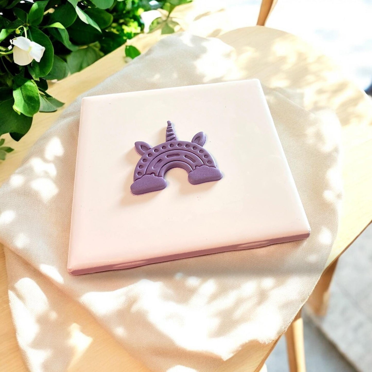 finished unicorn clay shape