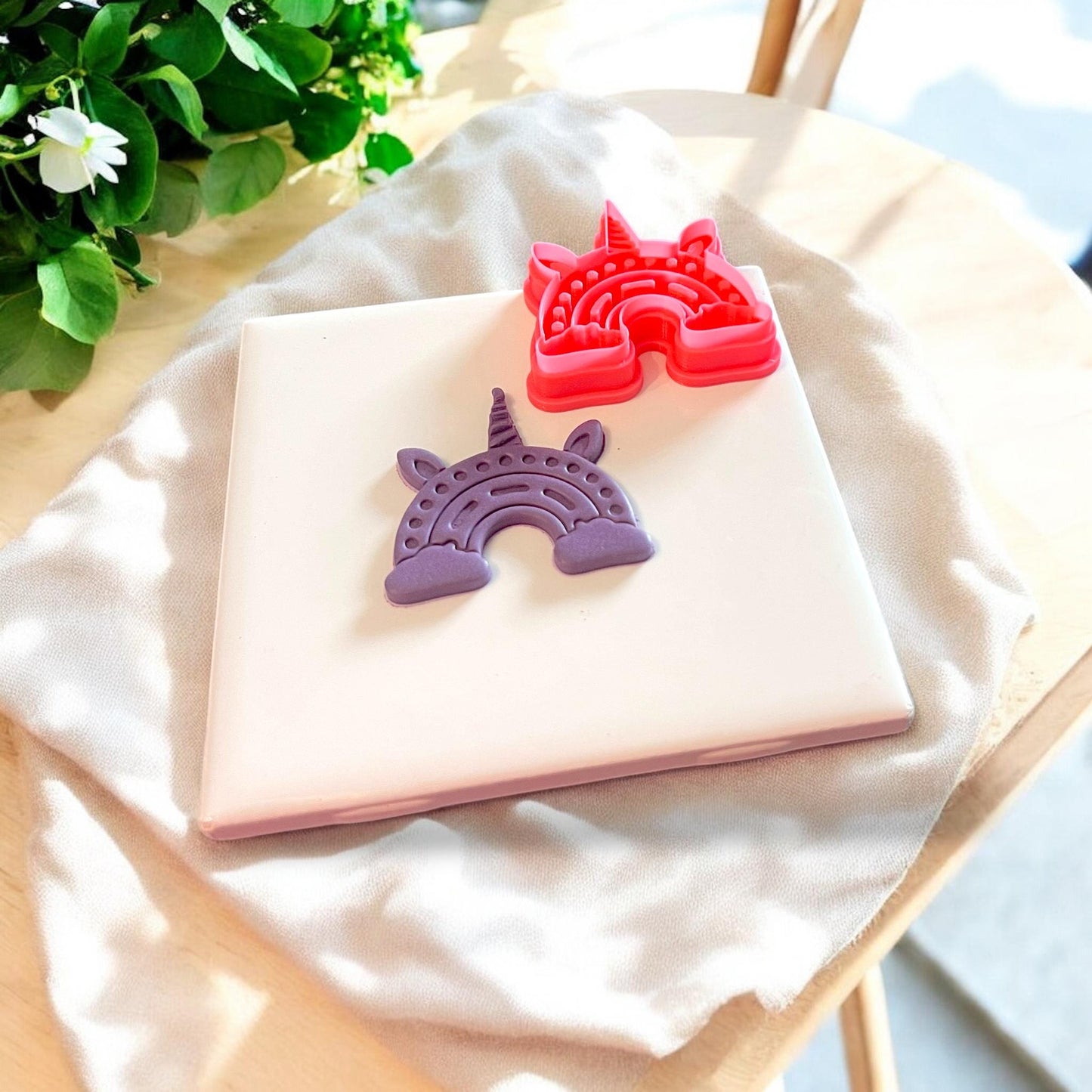 polymer clay cutter and cutout sample