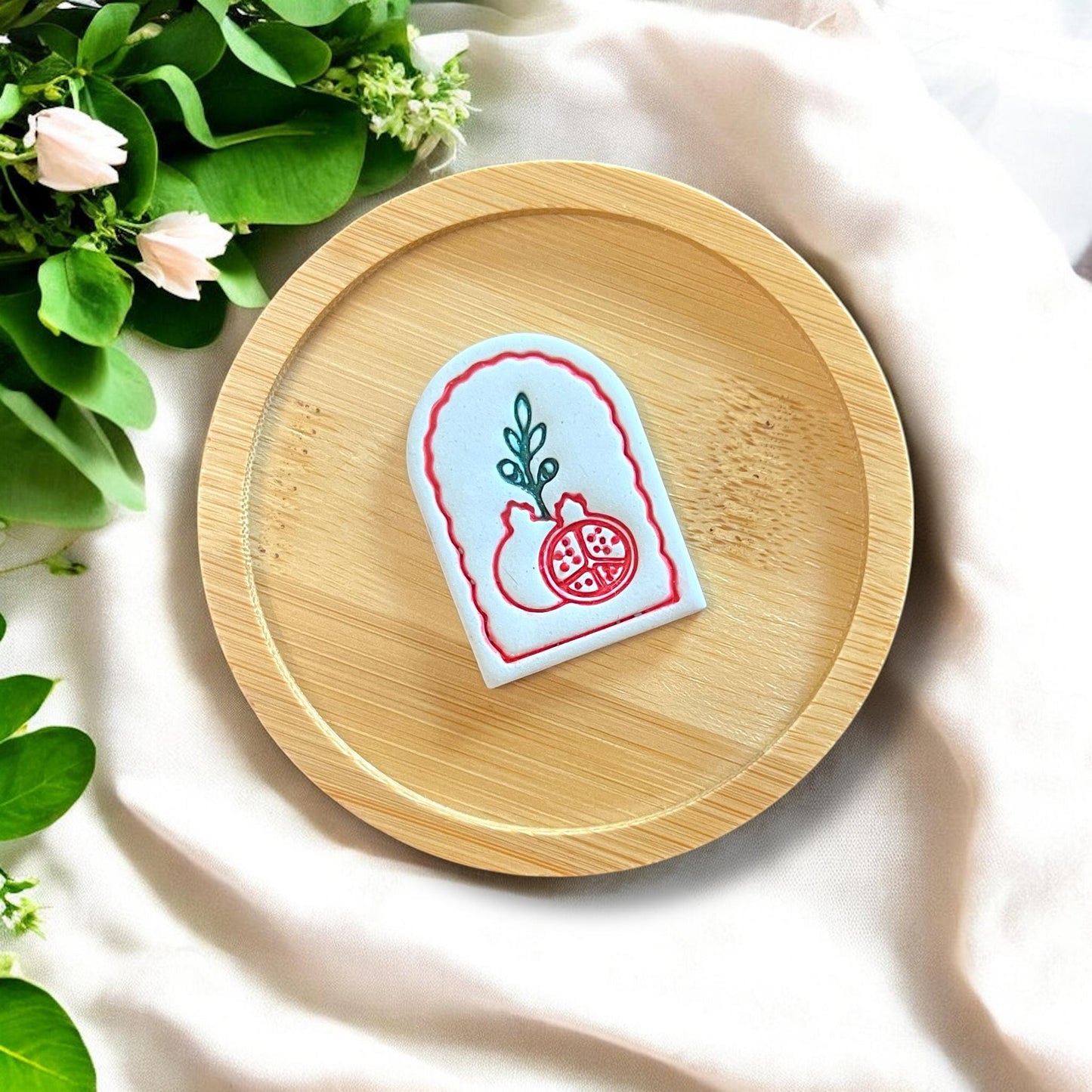 Boho Pomegranate Arch Polymer Clay Cutter | Perfect for Earrings & Charms | Elegant Fruit-Inspired Jewelry Making Supplies