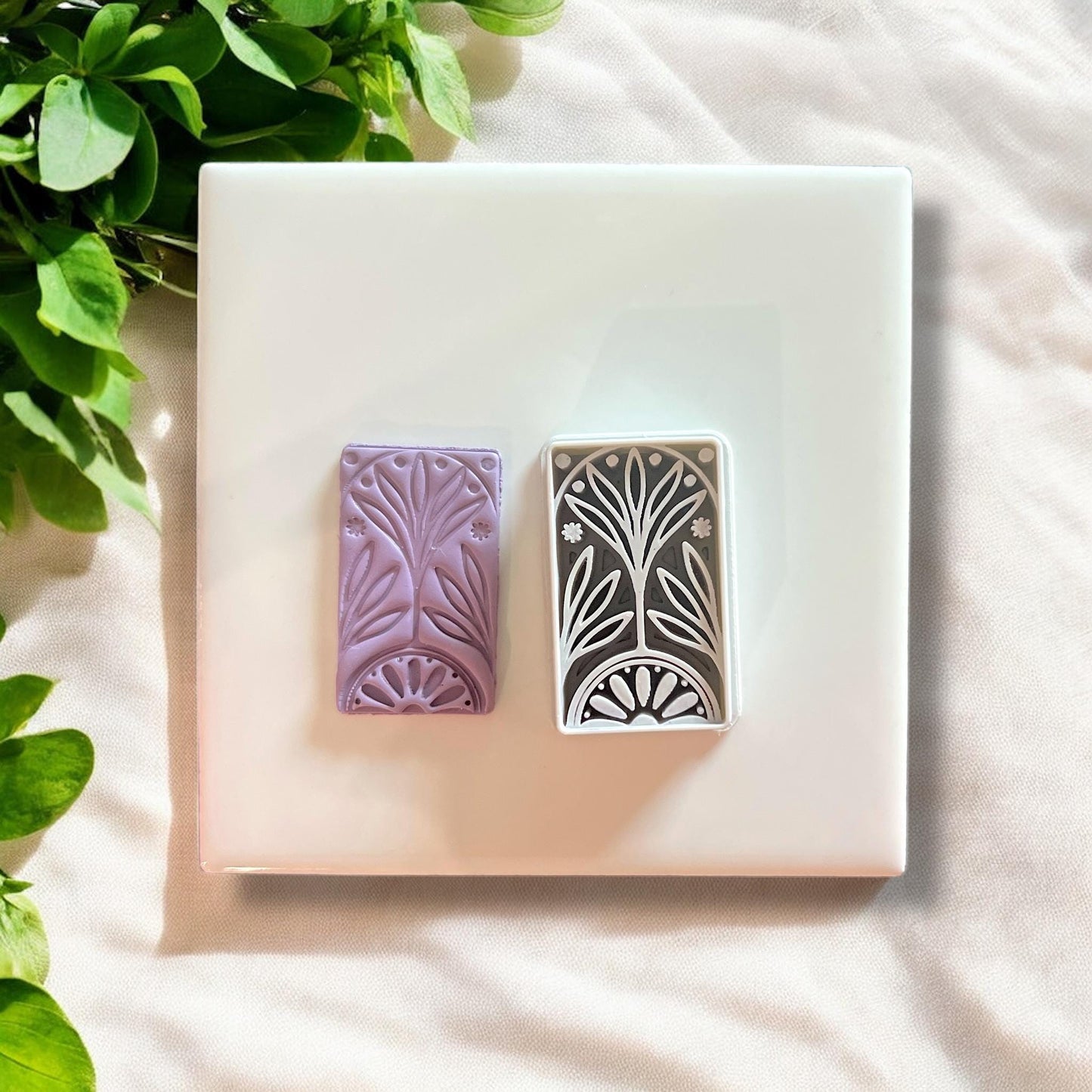 polymer clay earring and cutter set in folk style