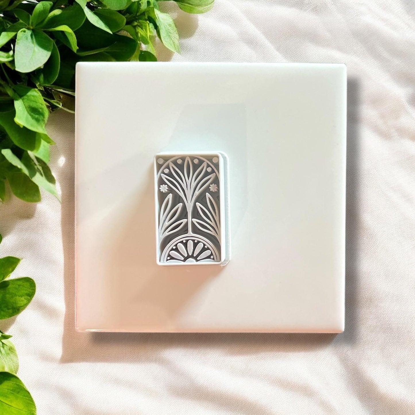 top view of rectangle folklore clay cutter