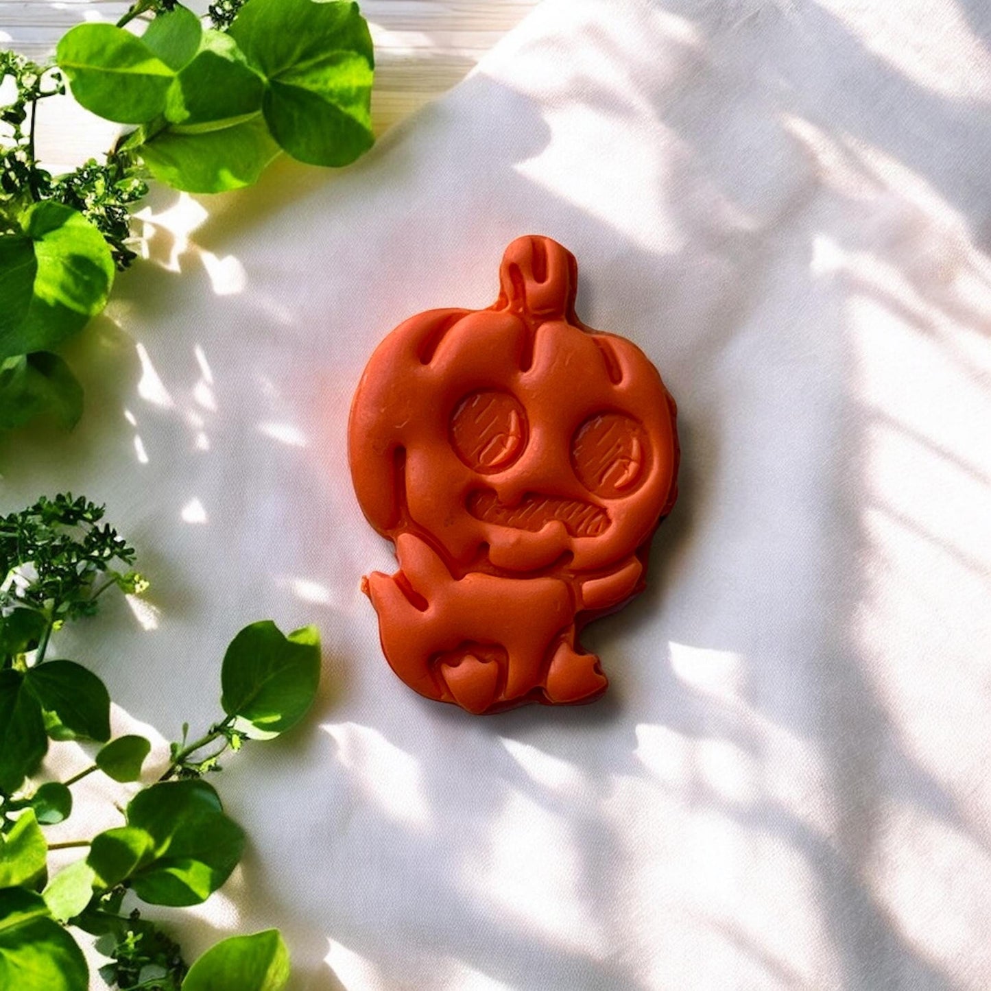 Fully detailed clay pumpkin baby earring