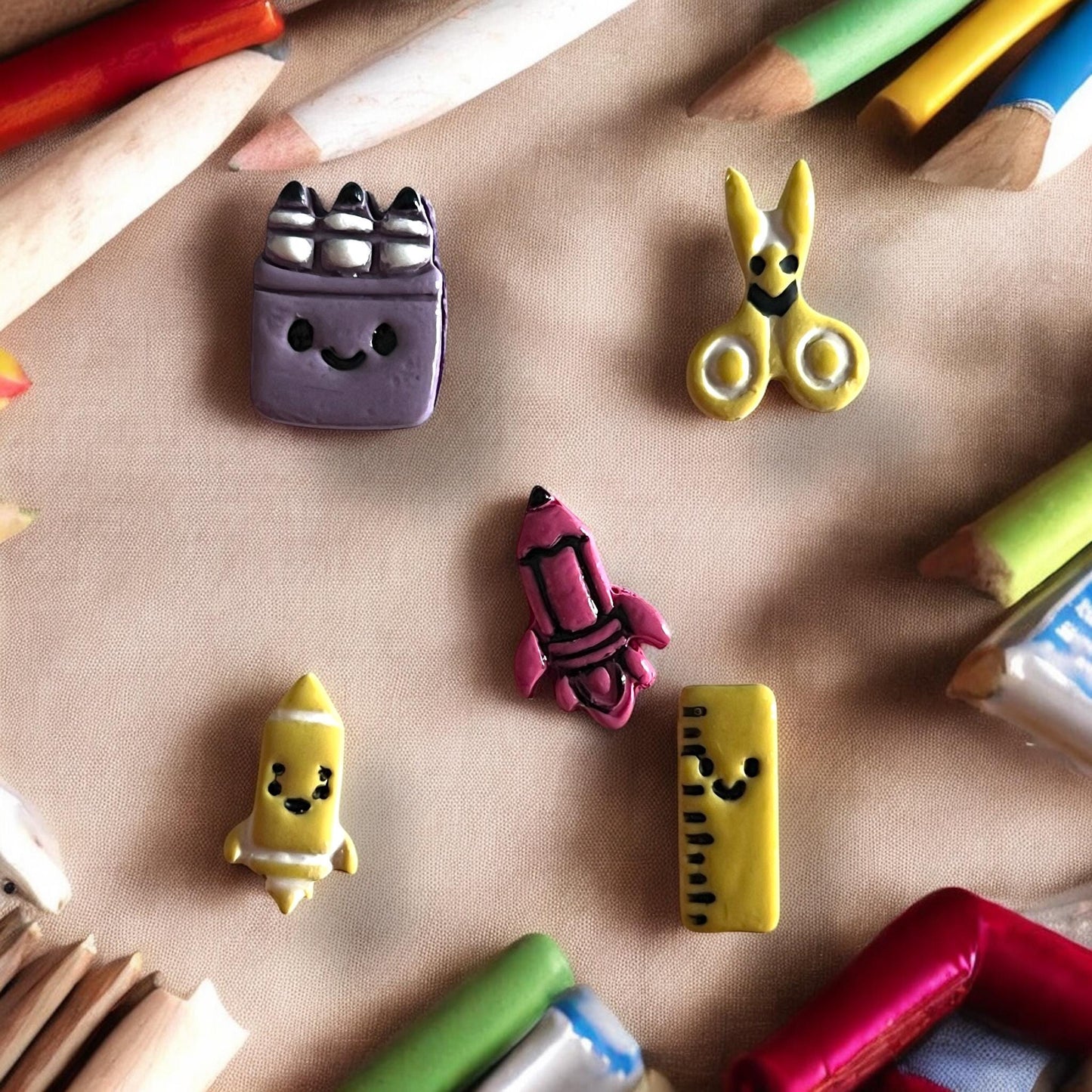 finished painted school earring examples