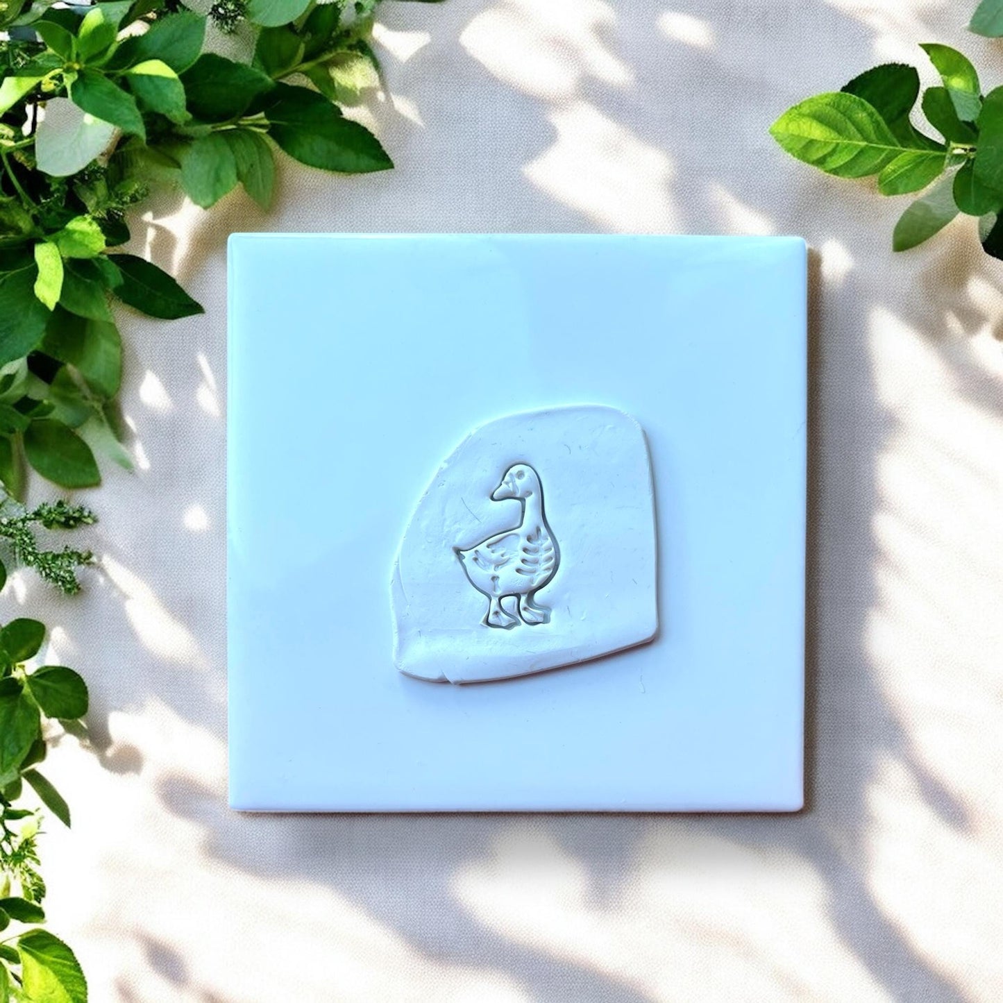Goose skeleton clay stamp