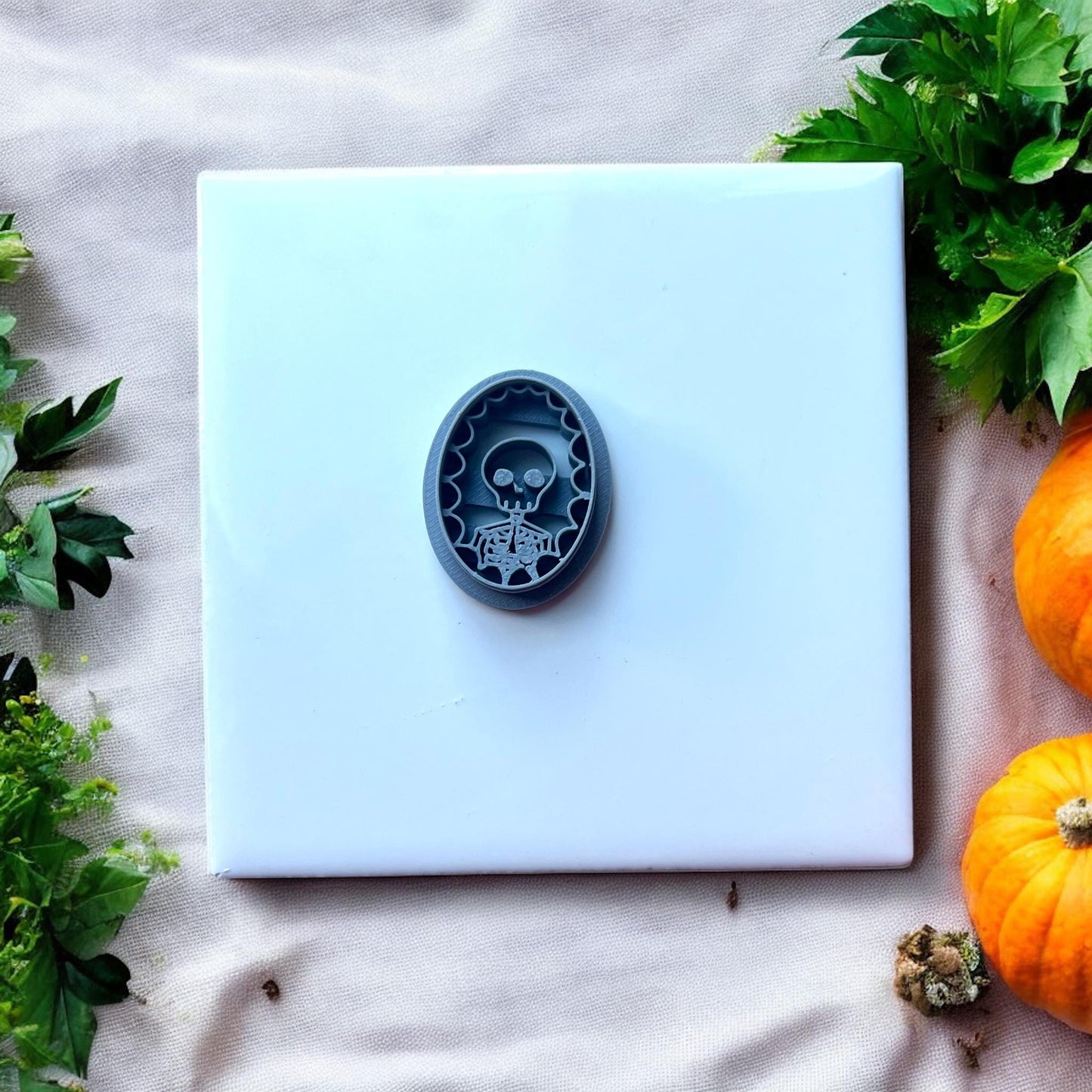 polymer clay cutter in spooky cameo shape
