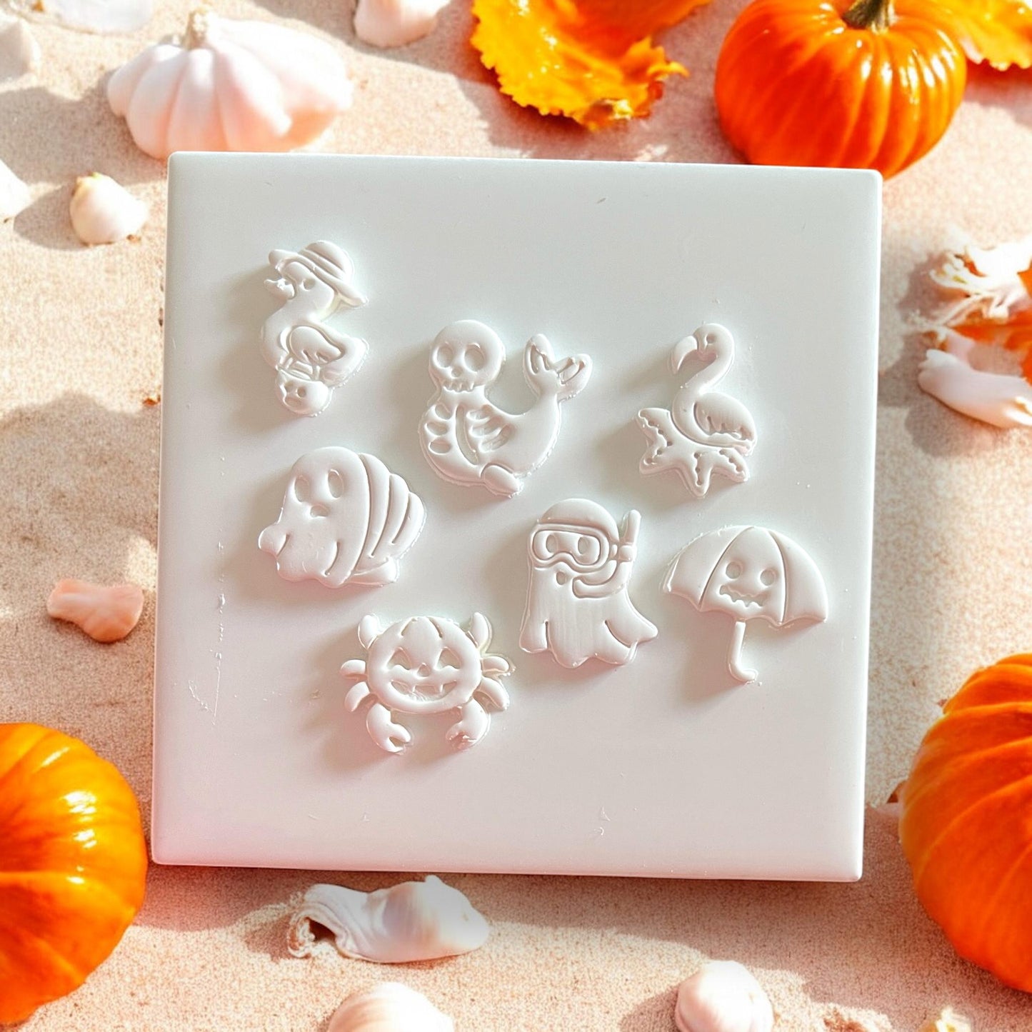 spooky beach themed clay cutters for polymer clay earrings