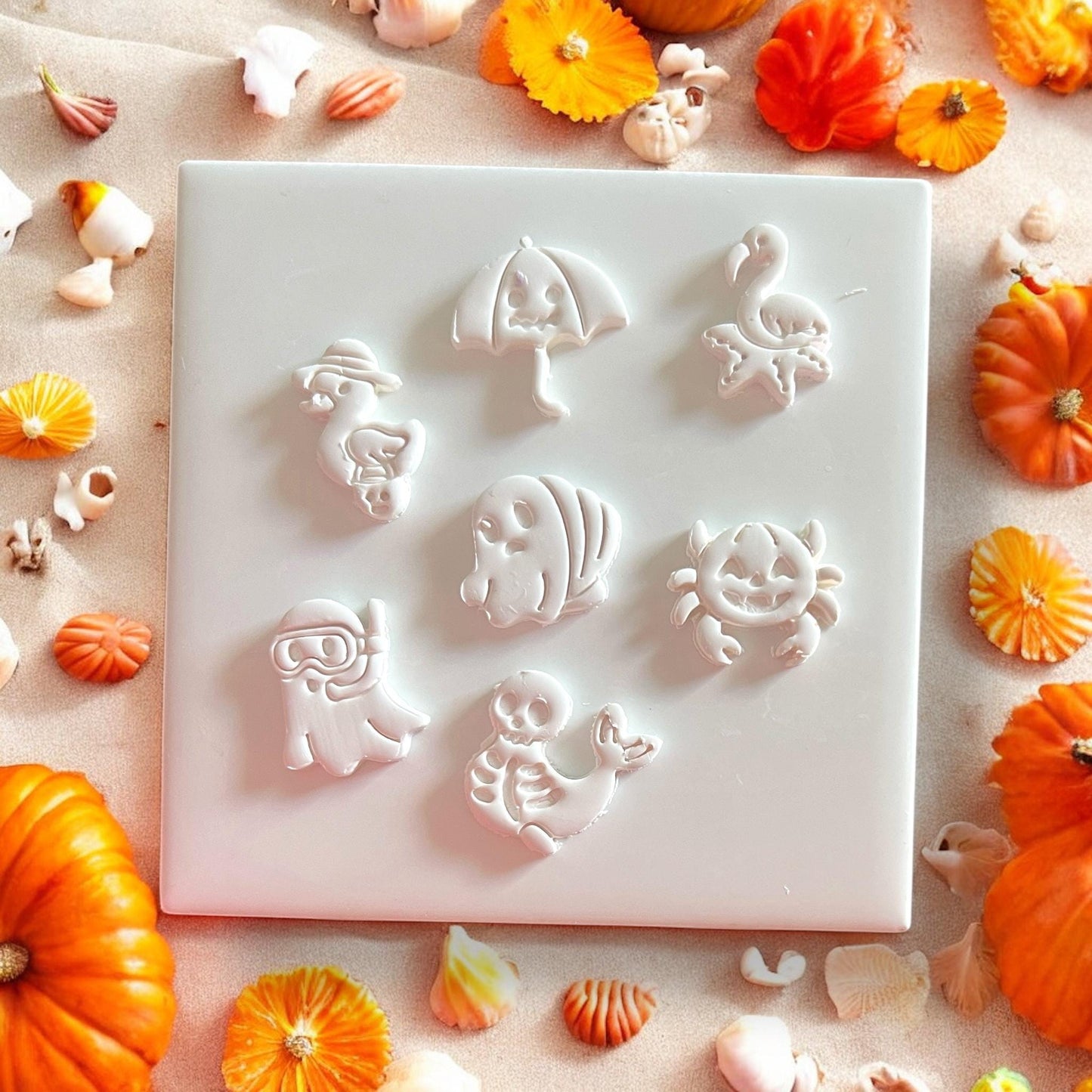 spooky mermaid skeleton earring clay cutter
