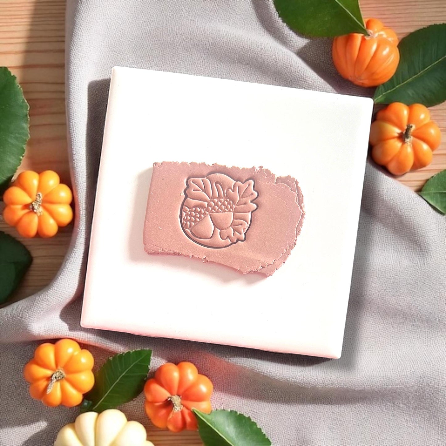 acorn polymer clay impression
