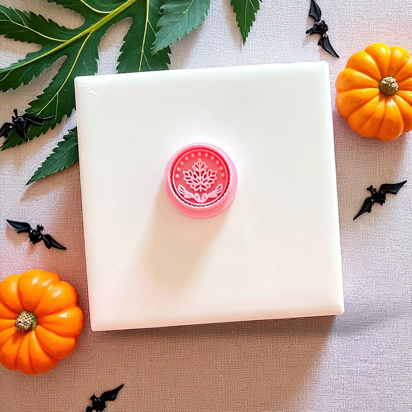 Pink maple medallion cutter on display