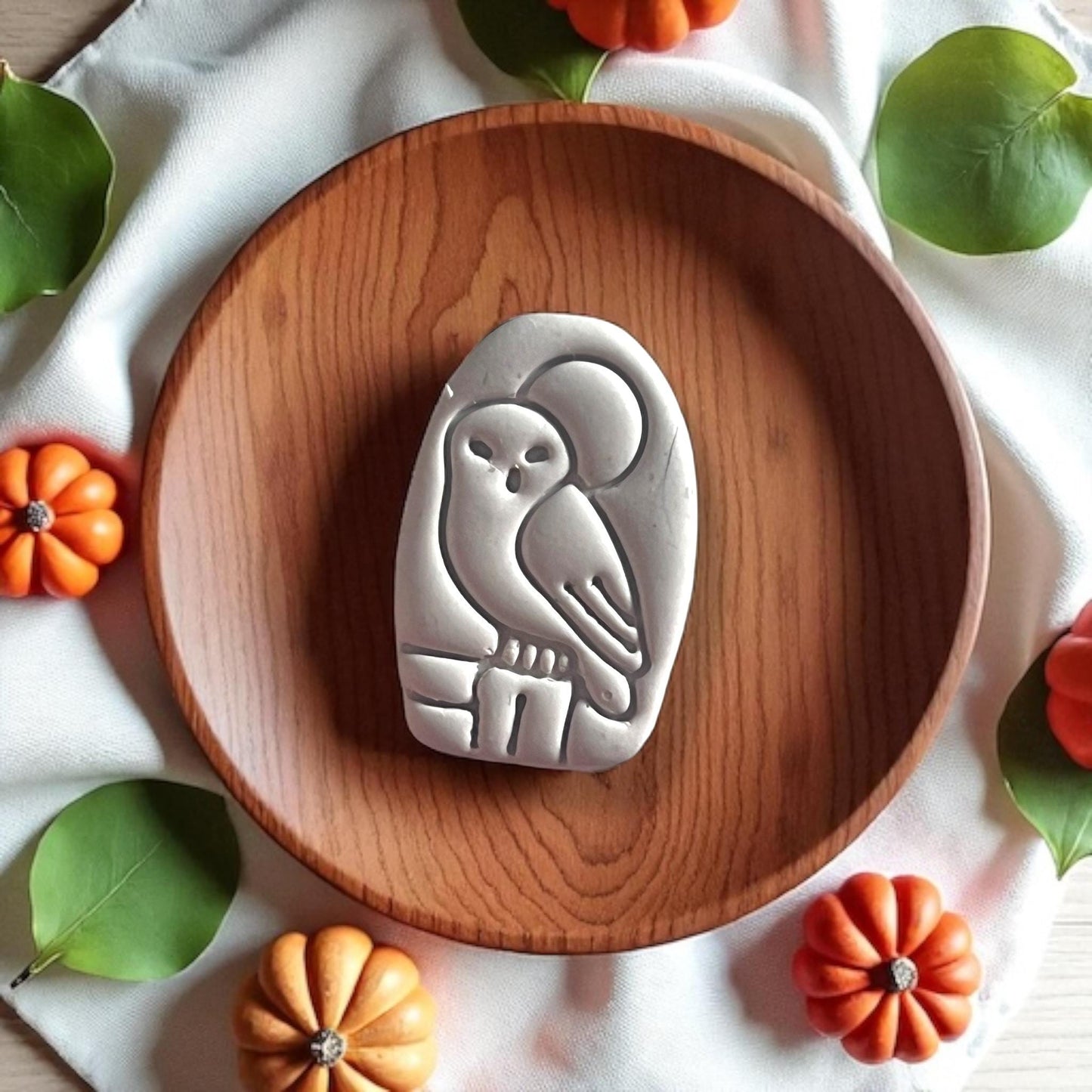 cute owl with moon design finished piece