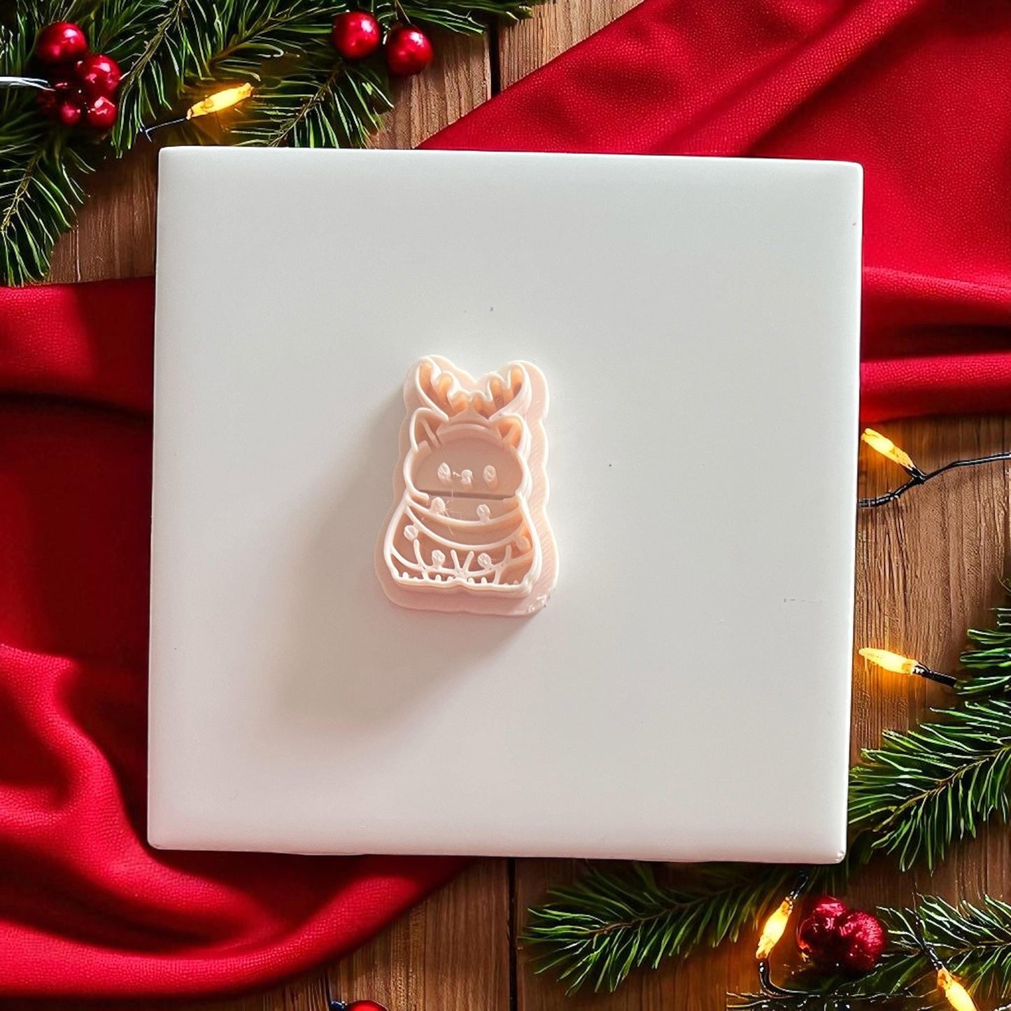 Christmas reindeer cat polymer clay cutter tool