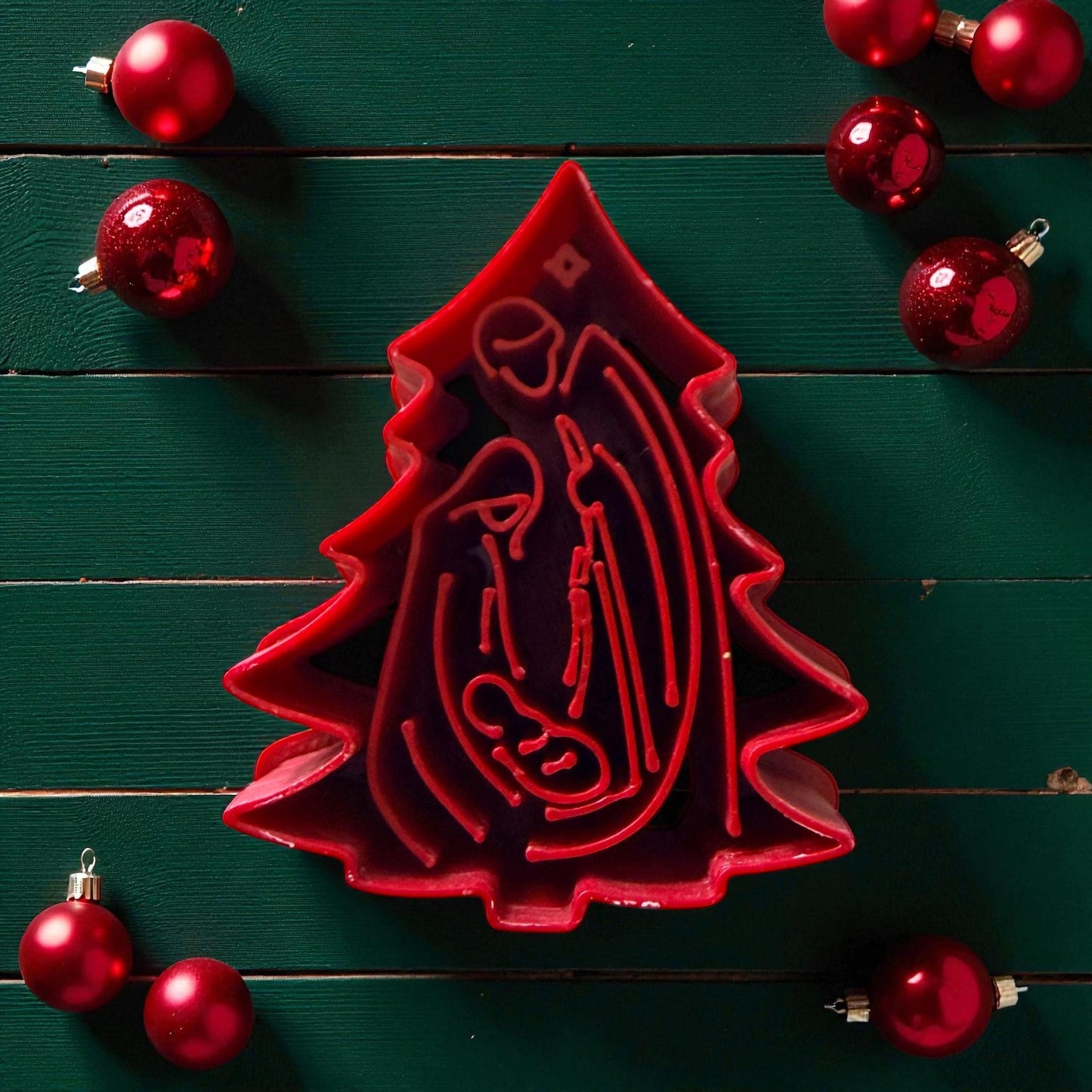 Holy Family Christmas Tree Polymer Clay Cutter | Nativity Scene | Faith Inspired Design for Makers