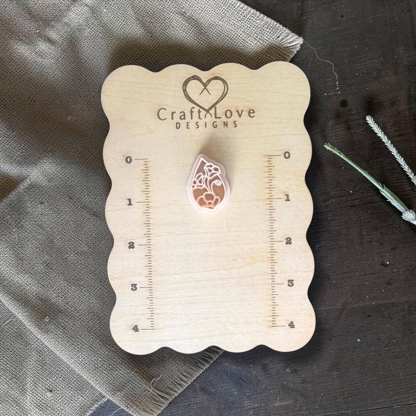 Teardrop flower polymer clay cutter.