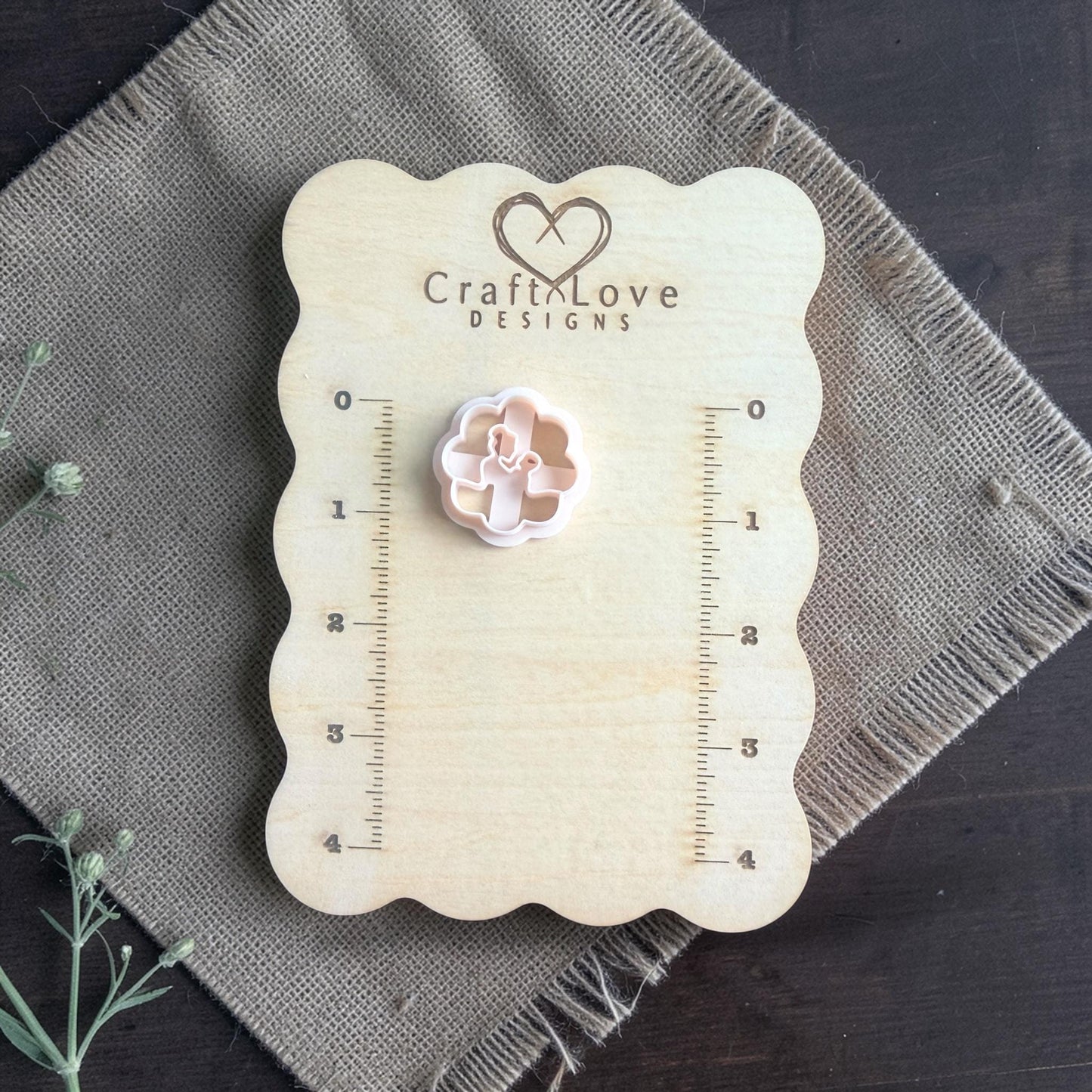 motherhood clay cutter with mama and baby silhouette