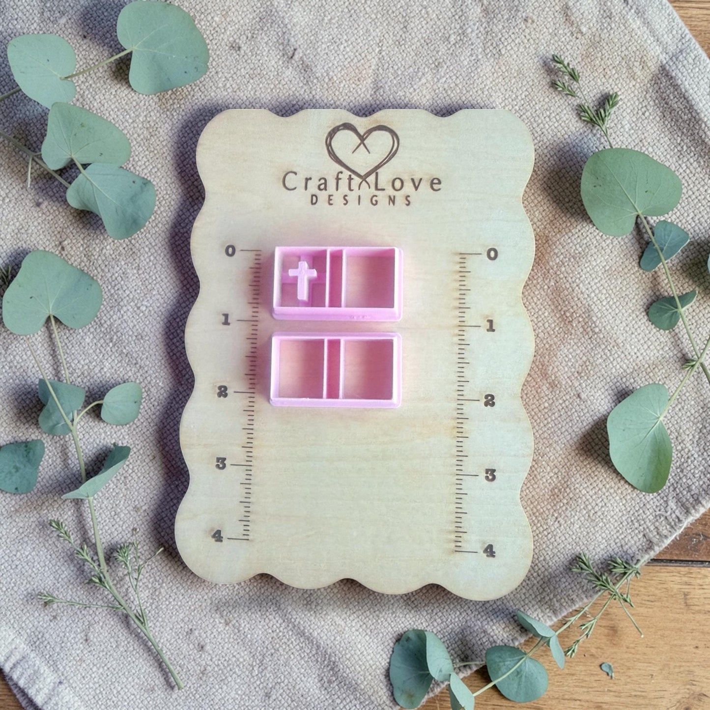 cross polymer clay cutter set with slab divider tool