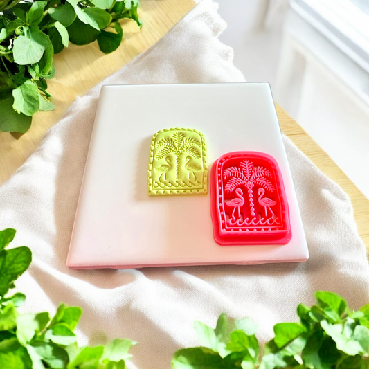 Tropical Flaming Polymer Clay Cut out and Cutter