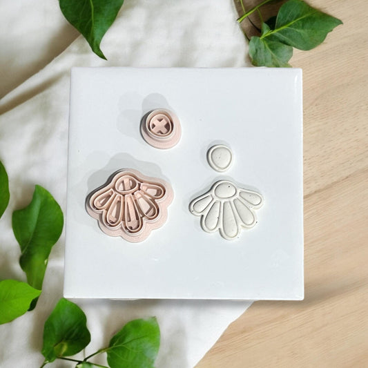 Daisy Petal Flower Clay Cutter Set for Polymer Earrings – Boho Stud and Embossed Daisy Shape, Flower Earring Cutter
