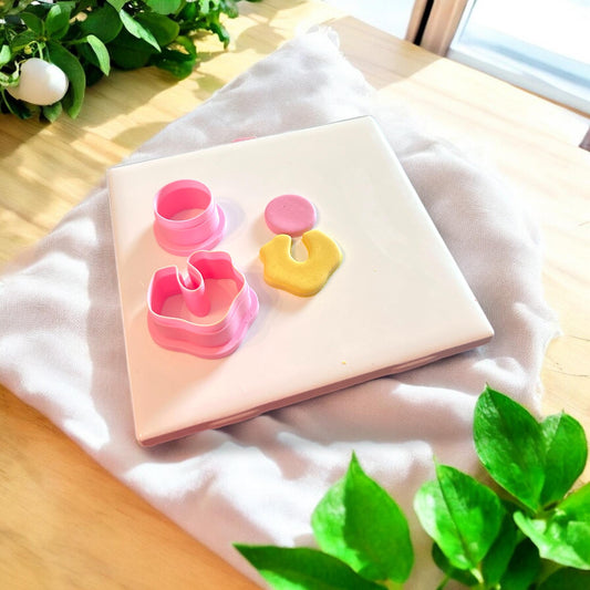 clay earring pieces with cutters