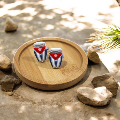 caribbean flag bongo cufflinks