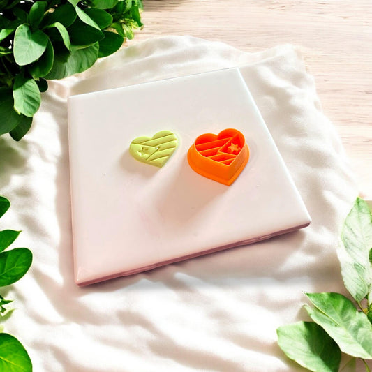 polymer clay heart flag and cutter