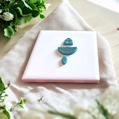 3-piece boho earring clay cutter set on white tile