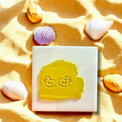 Yellow Duckie Pool Floatie clay cutter for polymer clay designs, ideal for beach-themed jewelry