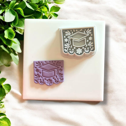 Papel picado graduation earring mold