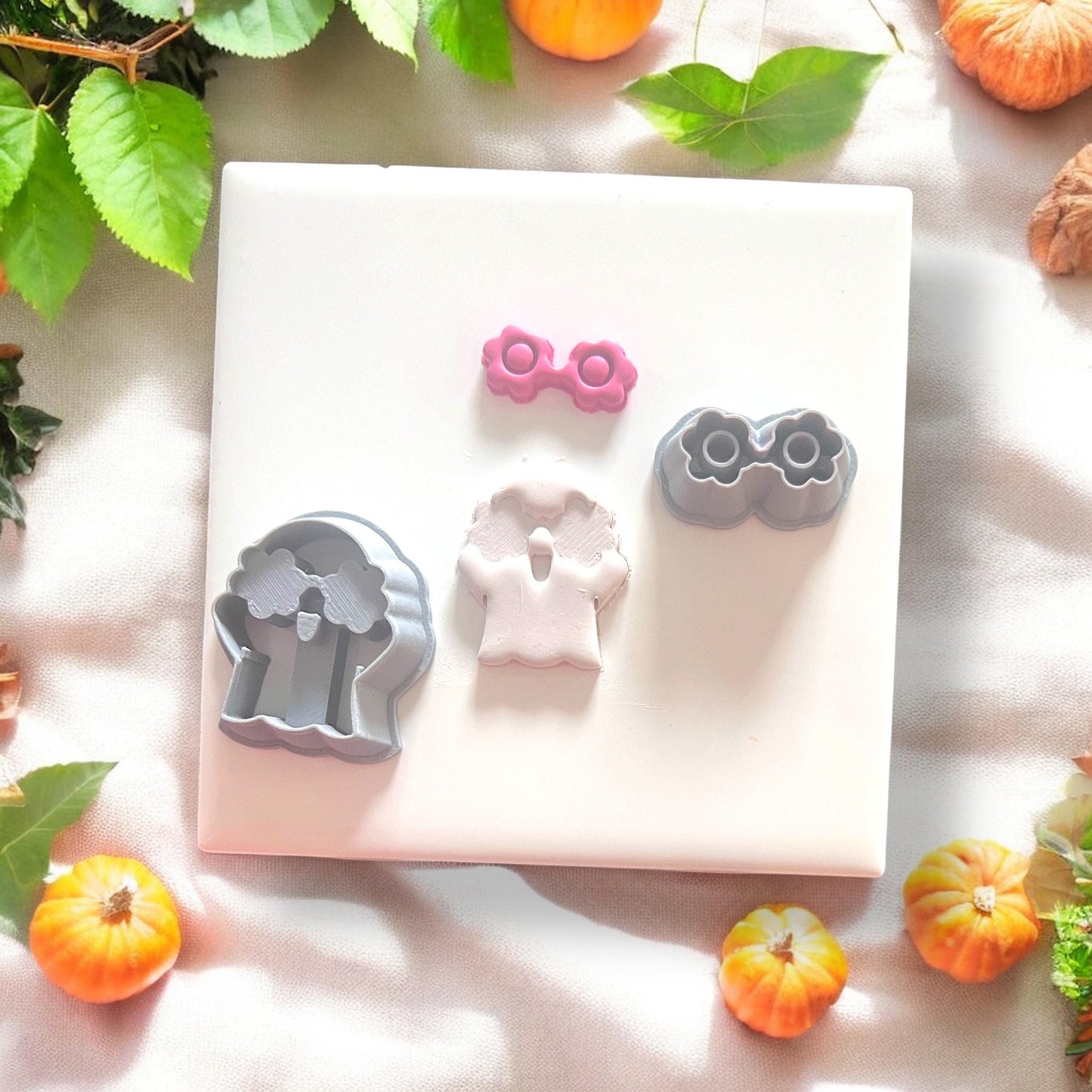groovy ghost and glasses clay cutter set
