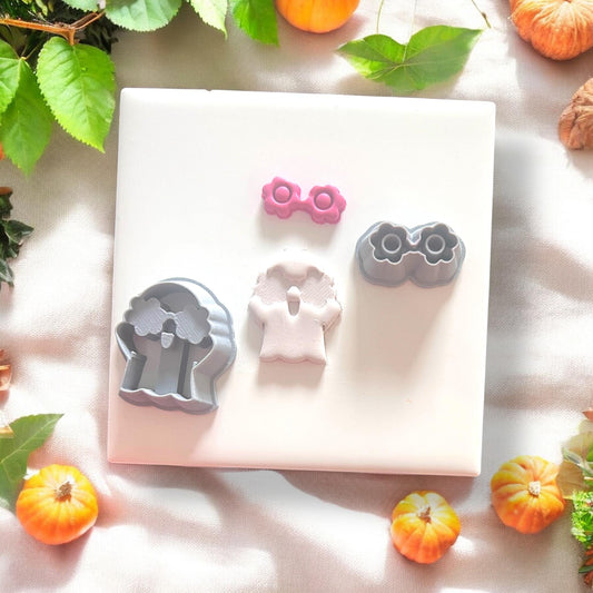 groovy ghost and glasses clay cutter set