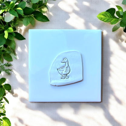 Goose skeleton clay stamp