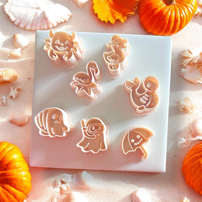 summer Halloween beach clay earring cutter molds