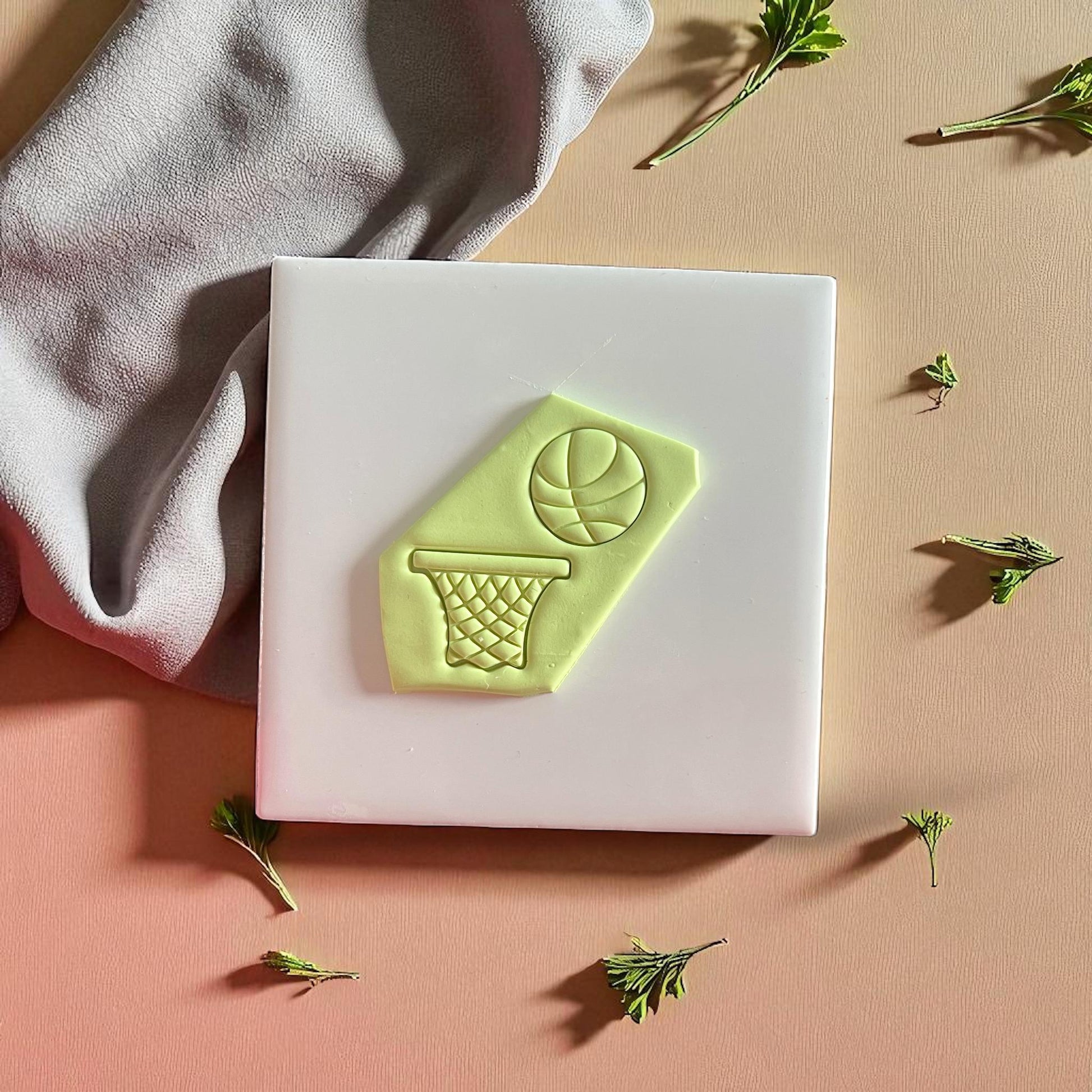 basketball hoop clay impression with cutter