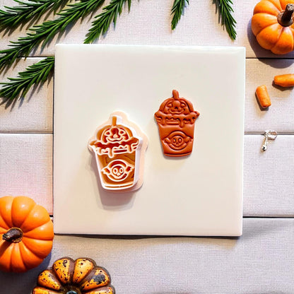 Spooky boba cutter with matching clay cutout and impression