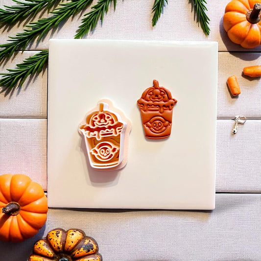 Spooky boba cutter with matching clay cutout and impression