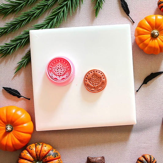 Polymer clay maple stud and matching cutter set