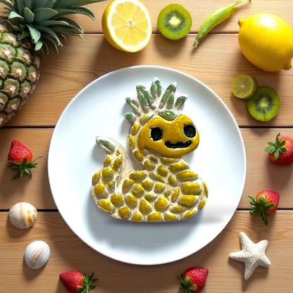 Glossy ceramic rendering of the pineapple sea serpent design
