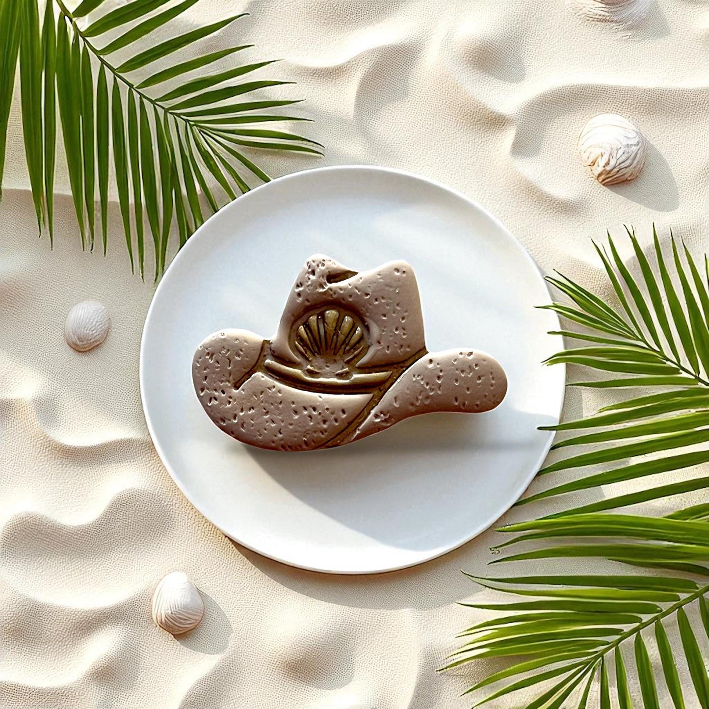 Cowboy Hat Polymer Clay Cutter – Coastal Western Seashell Beach Cowgirl Clay Design