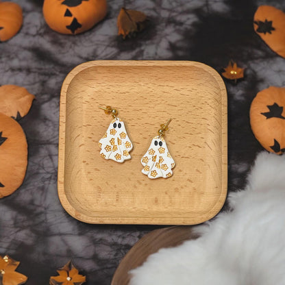 Floral Ghost Polymer Clay Cutter - Spooky Halloween Design (36mm)